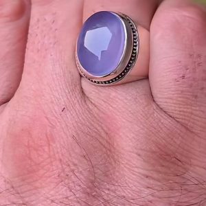 انگشتر نقره عقیق کبود یمن