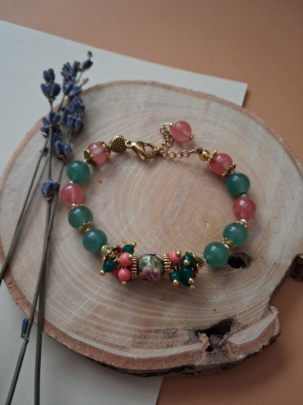 دستبند اپال صورتی