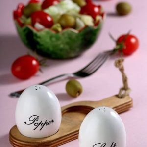 نمکدان دوخانه تخم مرغی