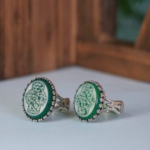 انگشتر نقره ست عقیق سبز